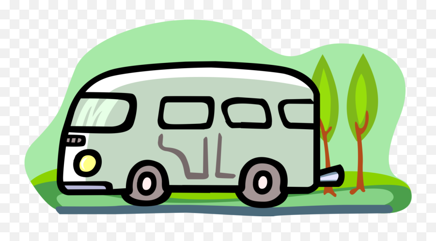 Minivan Clipart Green Car Minivan - Cartoon Campervan Emoji,Rv Emoji