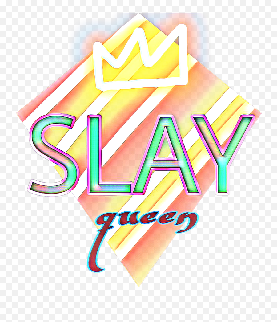 Neon Crown Holographic Slayqueen Queen - Graphic Design Emoji,Slay Emoji