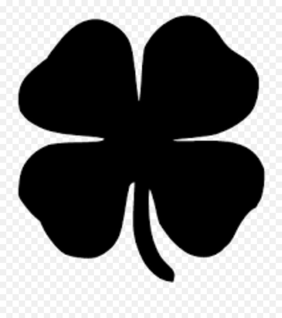 White Four Leaf Clover Png - Silhouette Four Leaf Clover Emoji,Four Leaf Clover Emoji