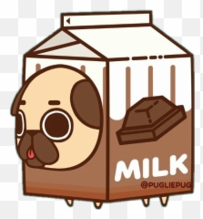 Pug Pugliepug Chocolate Milk Picsart - Food Puglie Pug Emoji,Chocolate Milk Emoji