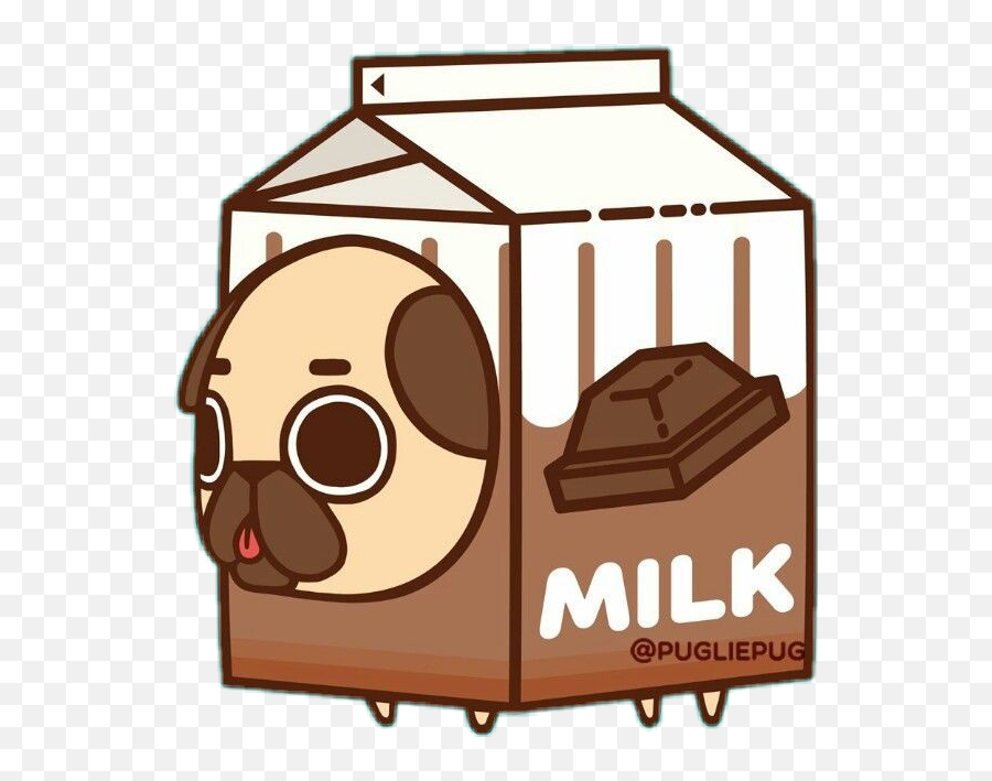Pug Pugliepug Chocolate Milk Picsart - Food Puglie Pug Emoji,Chocolate Milk Emoji