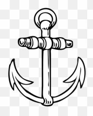 Black Line Background Clipart - Anchor And White Emoji