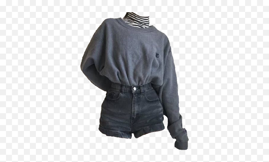 Outfit Clothes Turtleneck Shorts Blue - Outfit Png Emoji,Blue Emoji Outfit