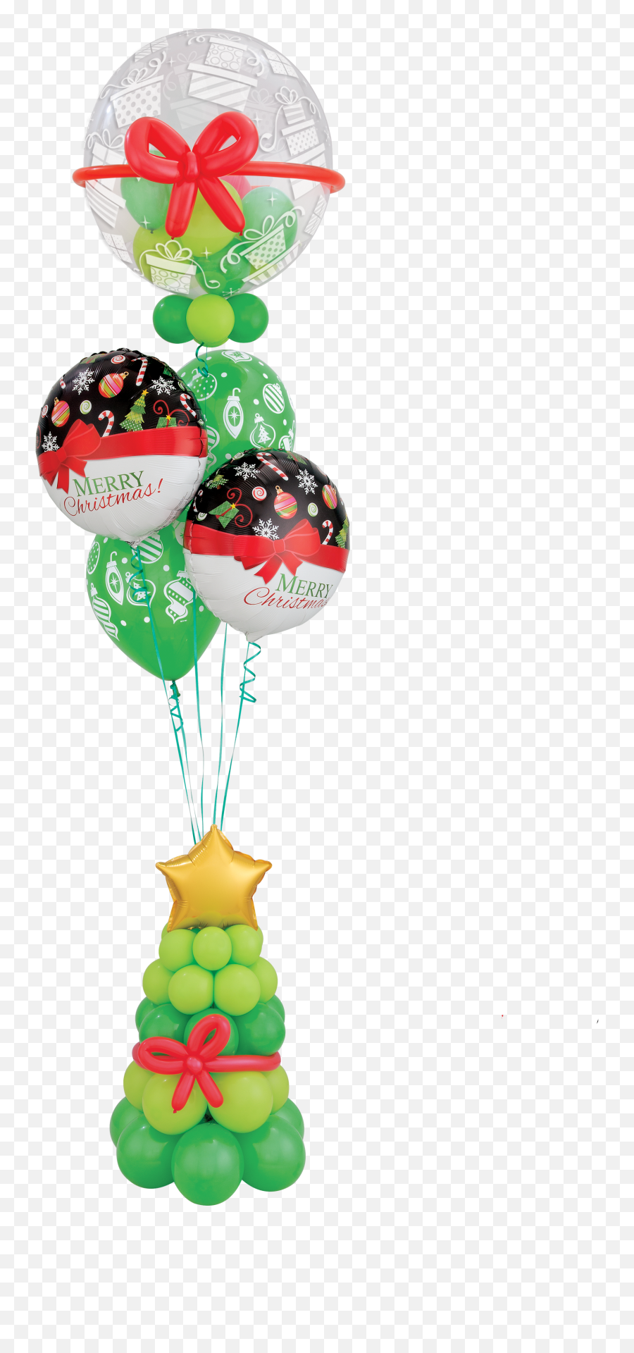 Merry Christmas Tree Balloon Bouquet - Bouquet De Globos De Navidad Emoji,Baloon Emoji