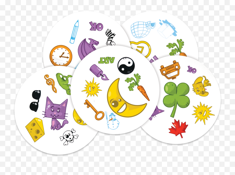 Spot It Card Game - Circle Emoji,Guess The Emoji Turtle And Bird