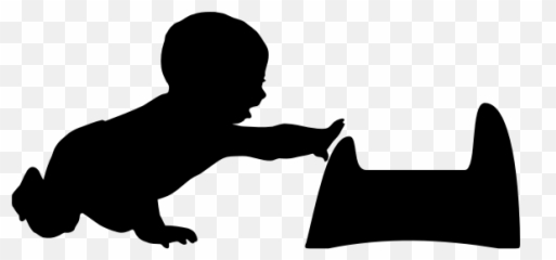 Silhouette Vector Clip Art Of Baby Reaching For Potty - Crawling Clipart Emoji