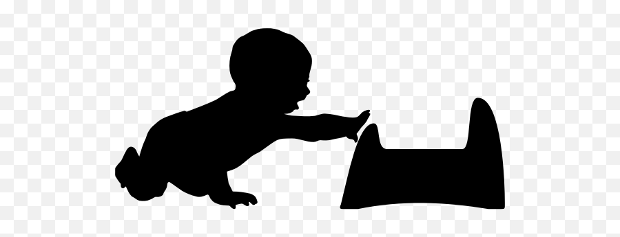 Silhouette Vector Clip Art Of Baby Reaching For A Potty - Silhouette Crawling Baby Clipart Emoji,Spock Hand Emoji