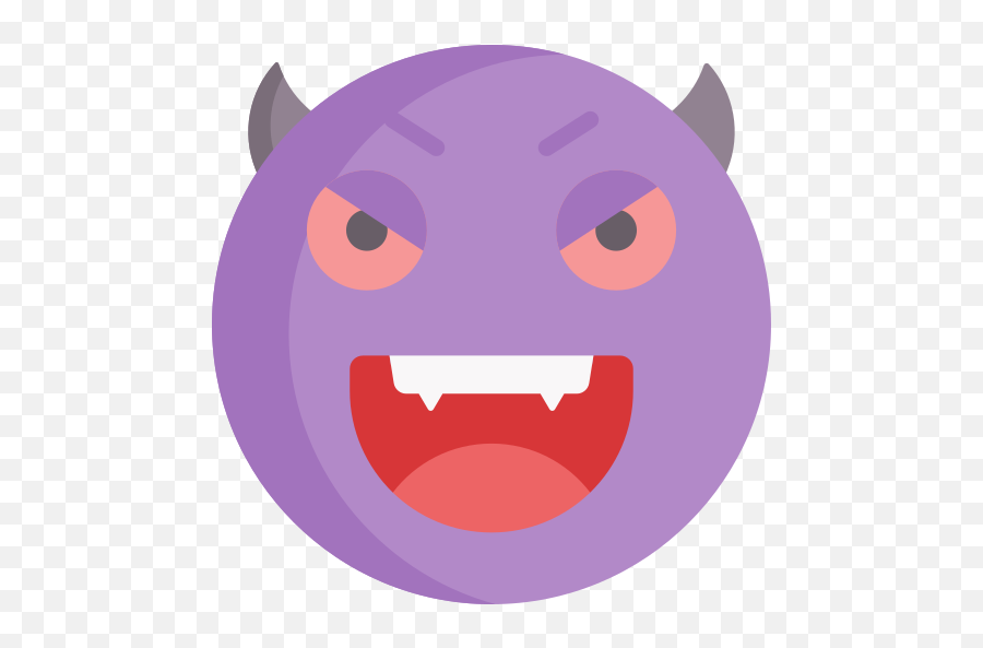Devil - Cartoon Emoji,Purple Smiling Devil Emoji