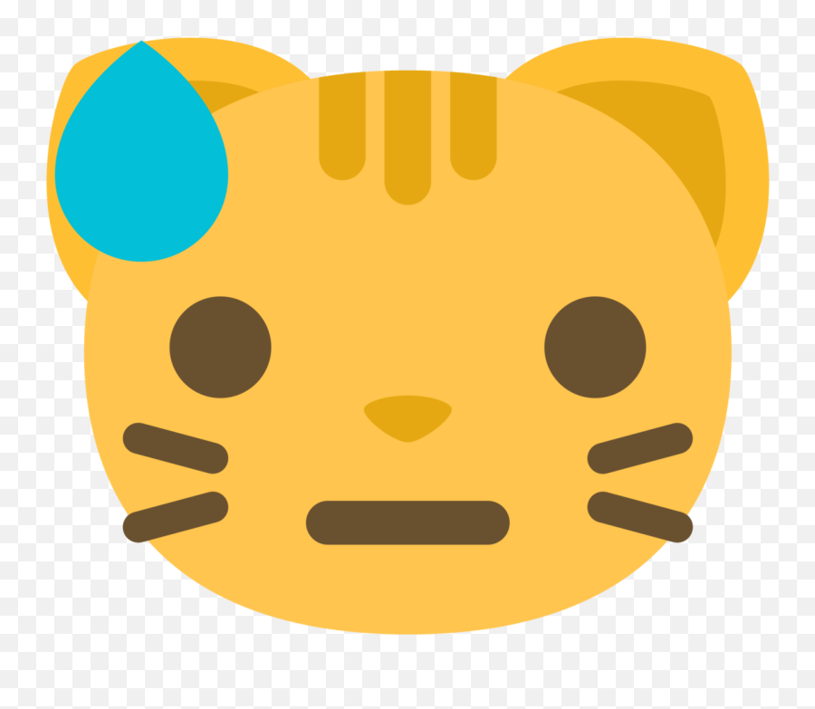 Free Emoji Cat Face Sweat Png With - Gato Emoji Png,Sweating Laughing Emoji