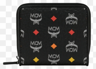 Mini Zip Around Wallet Skyoptic Visetos Black MCM FI - Emoji
