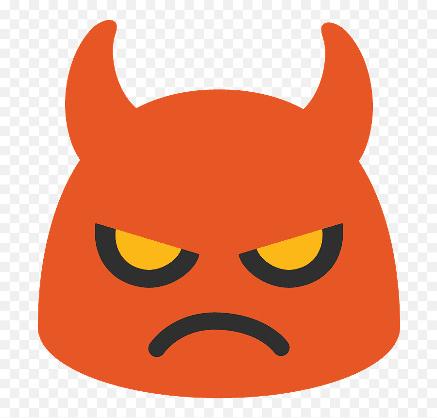 Angry Face With Horns Emoji Clipart - Emoji Devil Angry,Mad Face Emoji Transparent
