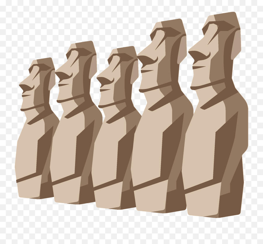 Moai Clipart - Horizontal Emoji,Moyai Emoji