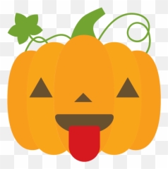 Free Emoji pumpkin tounge PNG with Transparent Background - Pumpkins