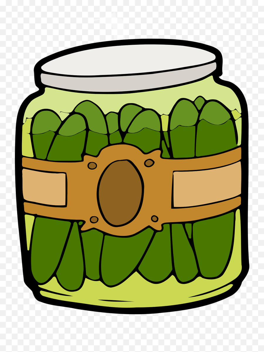 Deli Dill Fermented Food Gherkin - Jar Of Pickles Clipart Emoji,Roast Hand Emoji