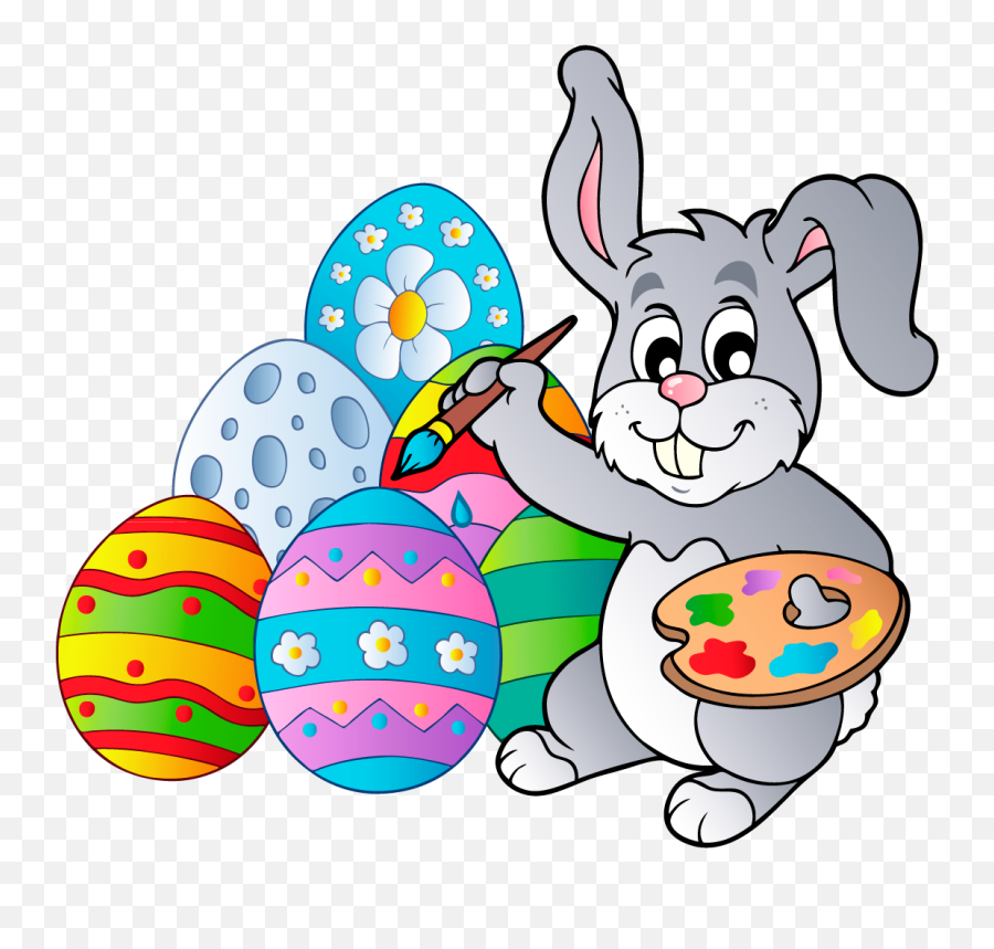 Clipart Easter Bunny Look At Clip Art - Easter Bunny And Eggs Clipart Emoji,Easter Bunny Emoticon