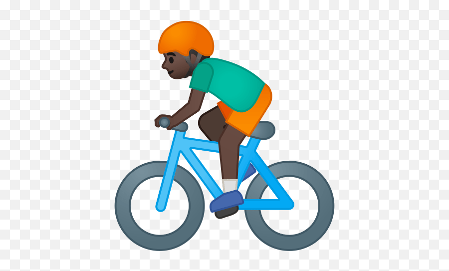 Person Biking Emoji With Dark Skin Tone - Emoji De Ciclista,Cycling Emoji