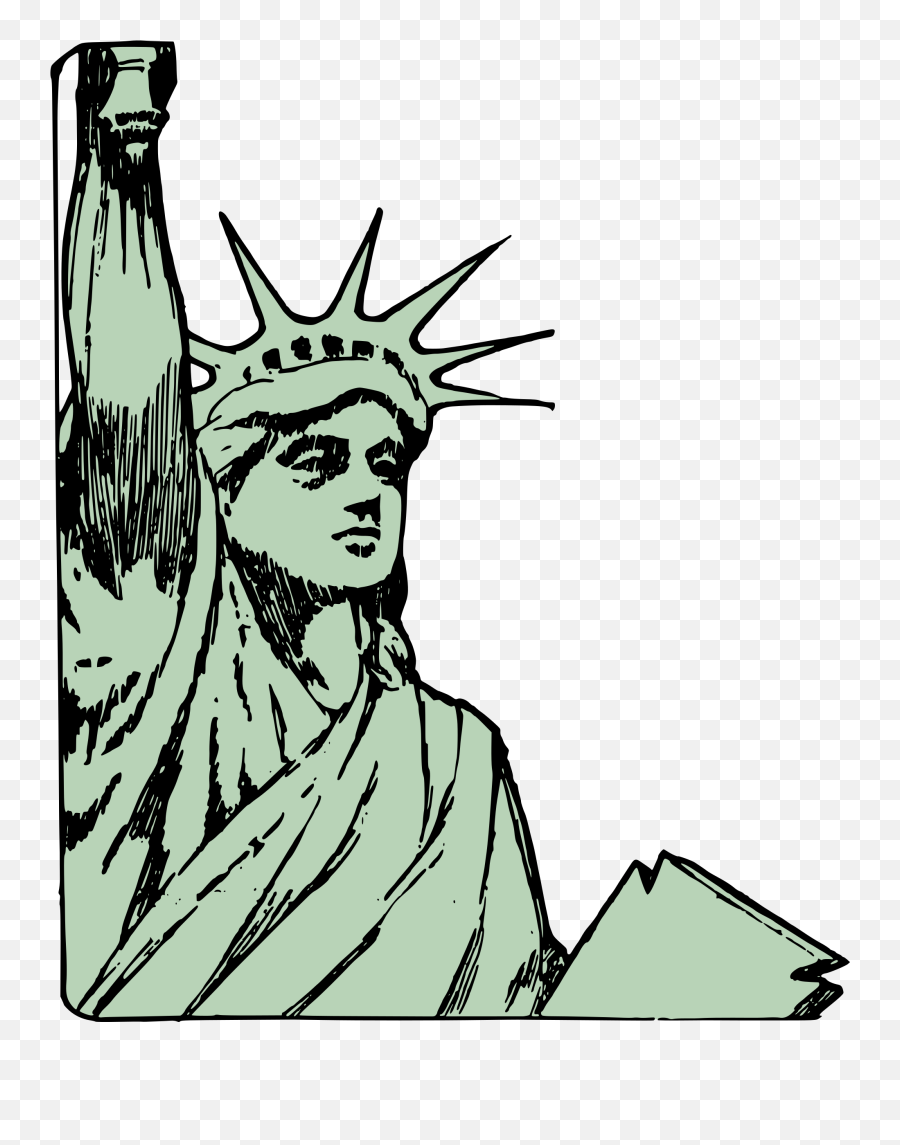 Clipart Statue Of Liberty Face - Statue Of Liberty Drawing Cartoon Emoji,Liberty Emoji