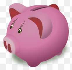 Pink Piggy Bank Vector Clipart Image - Piggy Bank Clip Art Emoji,Pig Money Emoji