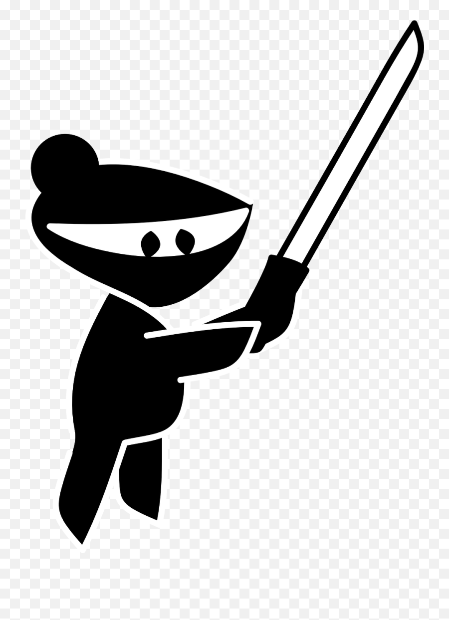 Ninja Samurai Sword Cartoon Warrior - Ninja Clipart Black And White Emoji,Crossed Swords Emoji