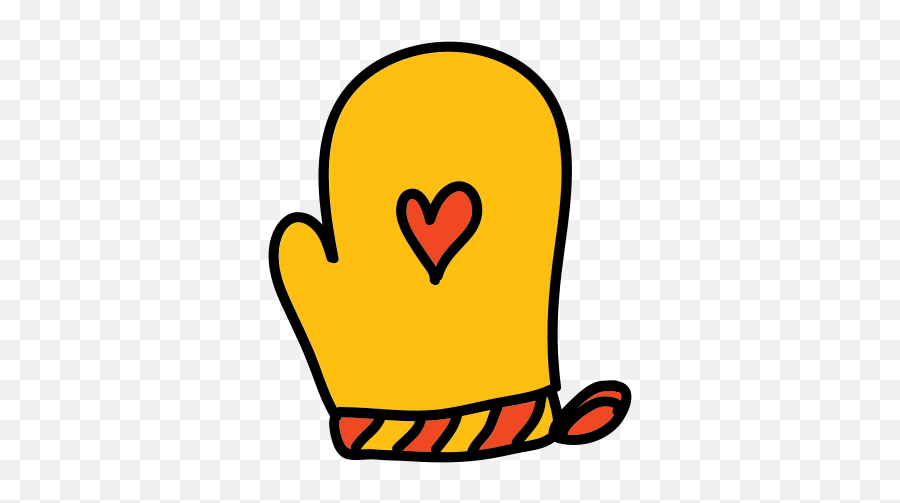 Oven Mitten Icon - Yellow Mittens Cartoon Emoji,Mitten Emoji