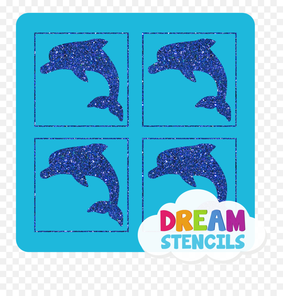 Mini 4 In 1 Dolphin Glitter Tattoo Stencil - Hp 5pc Pack Body Painting Emoji,Dolphin Emoji