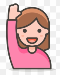 Woman Raising Hand Free Icon Of 780 Vector Emoji - Clipart