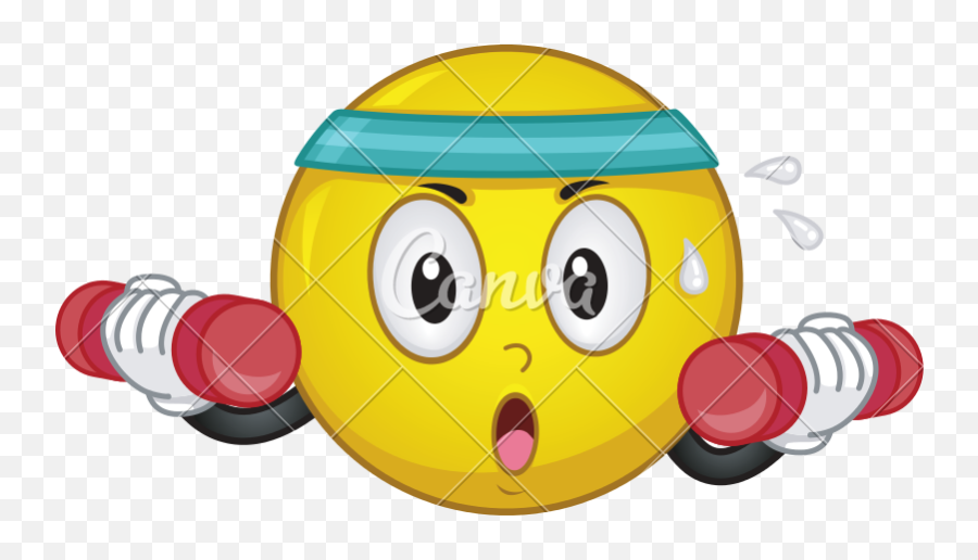 Smiley Working Out - Cartoon Emoji,Xp Emoticon