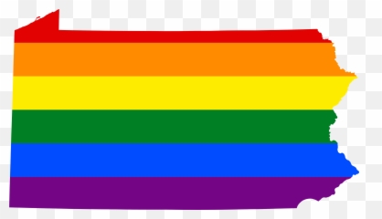 Lgbt Flag Map Of Pennsylvania - Pennsylvania Map Png Emoji,Lgbt Flag Emoji