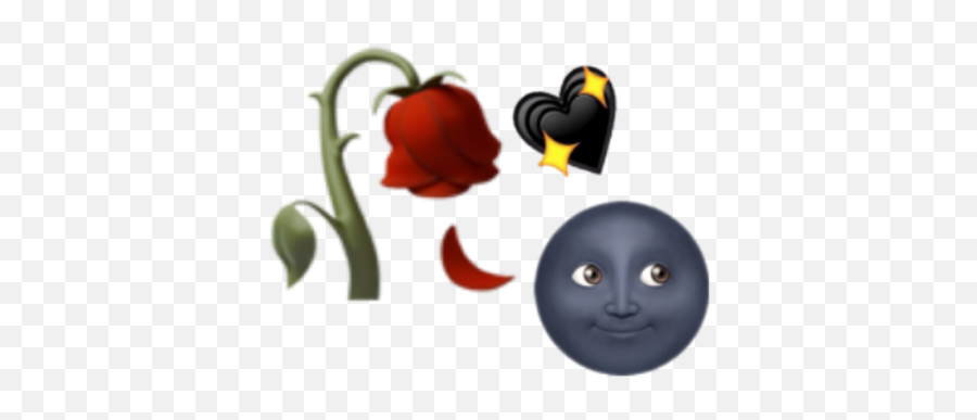 Emoji Aesthetic Tumblr Goth Black Gray Iphone Rose Moon - Emoji Iphone Rose,Goth Emoji
