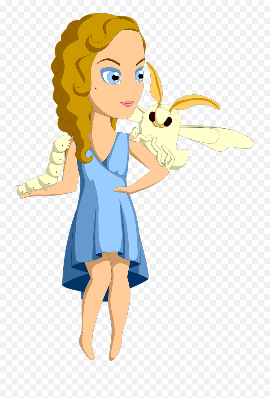 Silk Fashion Silkworm Girl Moth - Cartoon Emoji,Tie Dye Emoji