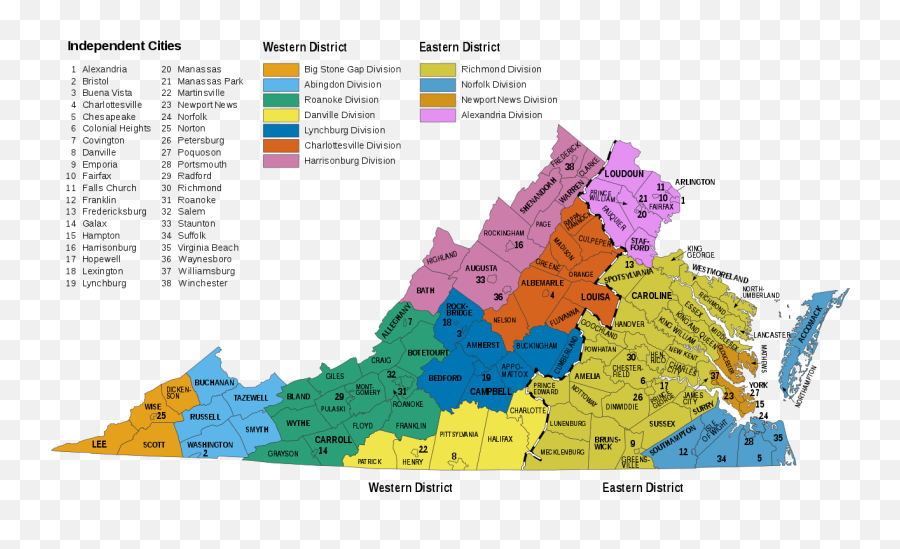 Us Federal Courts In Virginia - Virginia District Map 2019 Emoji,How To Put Emojis On Youtube