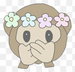 monkey emoji tumblr flower - Monkey Emoji With Flower Crown