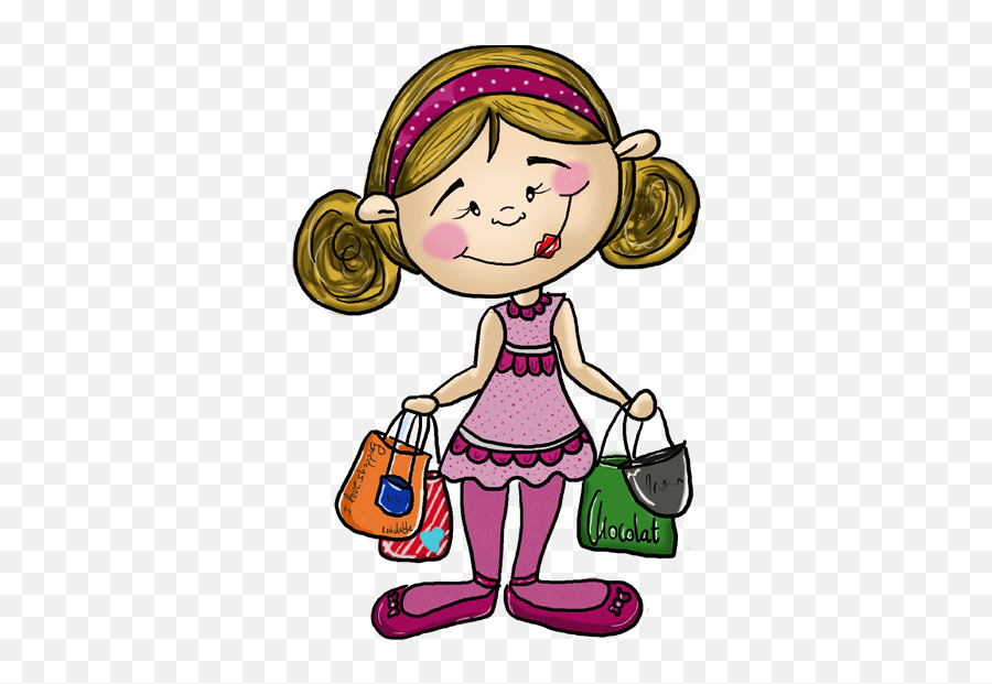 Little Girl Shopping Sticker - Tenstickers Imagenes De Niña Infantil Emoji,Blonde Girl Emoji