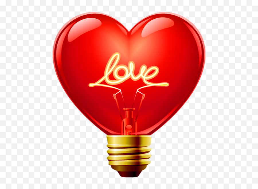 Love Heart Bulb Png Clipart - Heart Bulb Png Emoji,Valentines Emoticons
