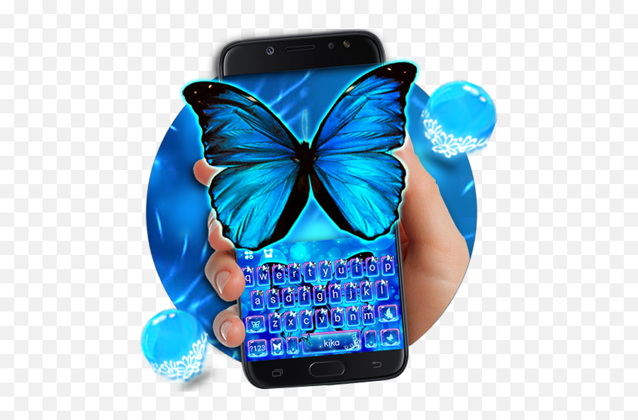 Delicate Neon Butterfly Keyboard Theme - Butterfly Emoji,Butterfly Emoticon