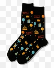 Mens Happy Birthday Crew Socks - Emoji