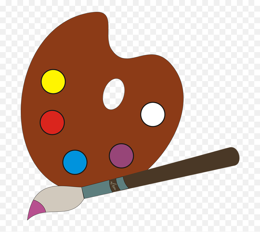 Palette Brush Painting - Clip Art Emoji,Paint Bucket Emoji
