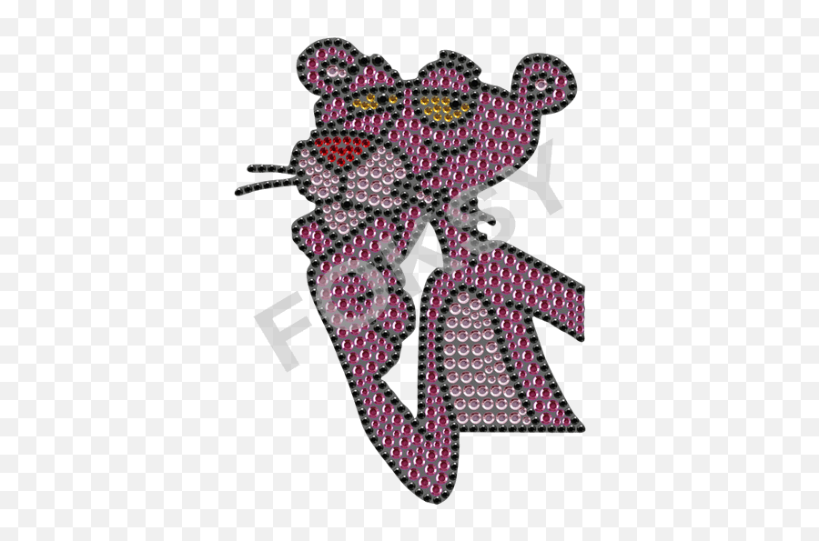Pink Panther Iron On Rhinestone Heat Transfer Design For - Pink Panther Rhinestone Iron On Transfer Emoji,Panther Emoji