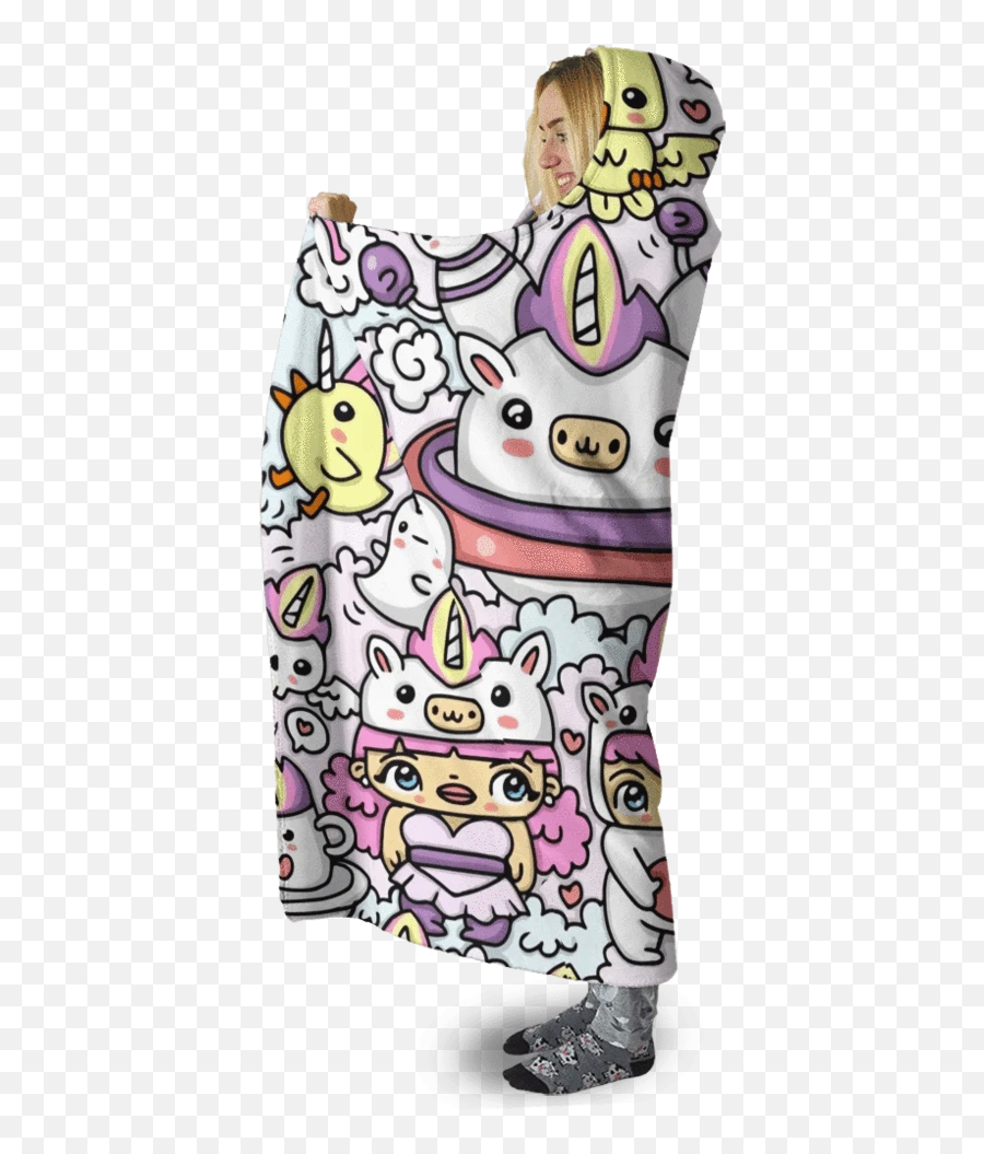 Unicorn Pets Custom Hooded Blanket - Lilo Stitch Emoji,Unicorn Emoticon