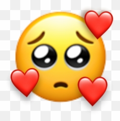 Cute Sad Love Heart Emoji Peachy - Crying Emoji With Hearts,Love Heart Emoji