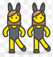 Women With Bunny Ears Emoji Clipart - Rabbit Woman