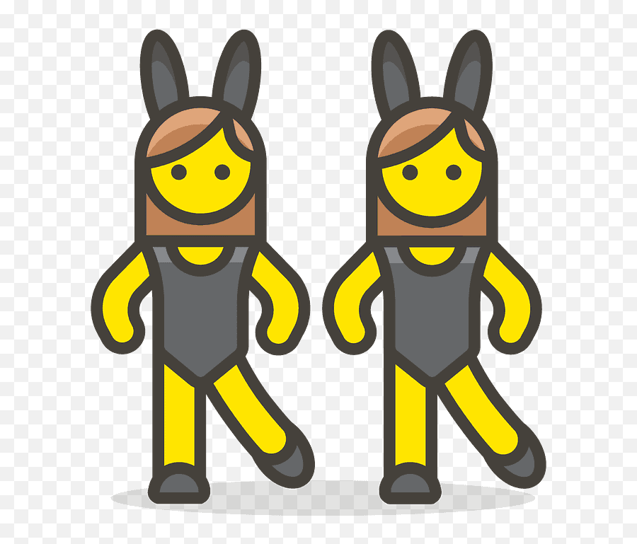 Women With Bunny Ears Emoji Clipart - Rabbit Woman With Bunny Ears,Bunny Girl Emoji