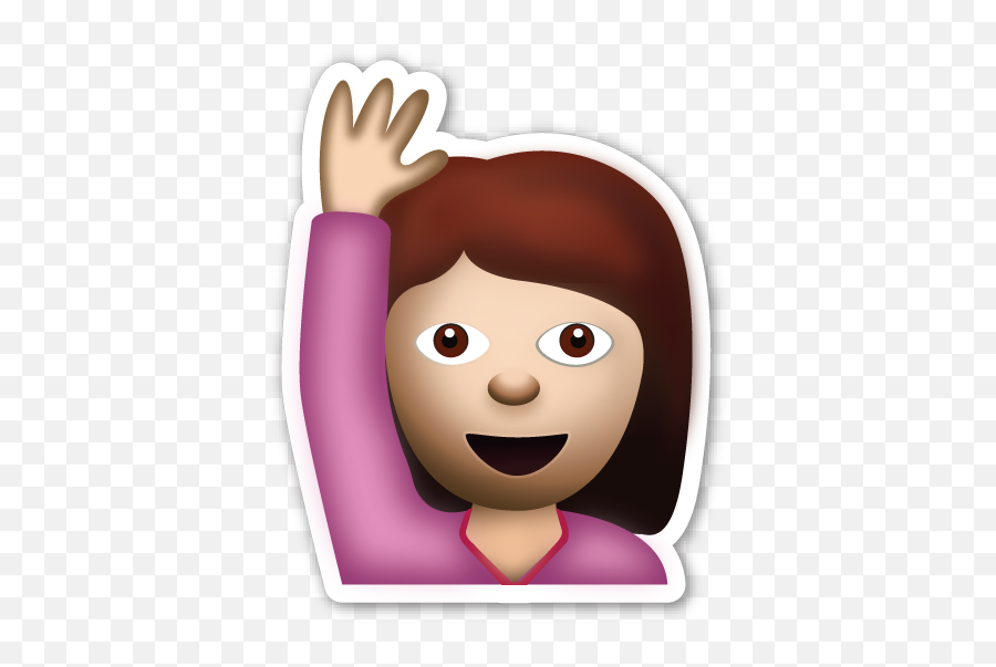 Happy Person Raising One Hand - Person Raising Their Hand Emoji,Raised Hands Emoji