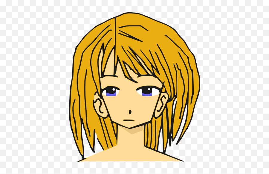 Blonde Manga Girl Vector Illustration - Manga Emoji,Blonde Hair Emoji