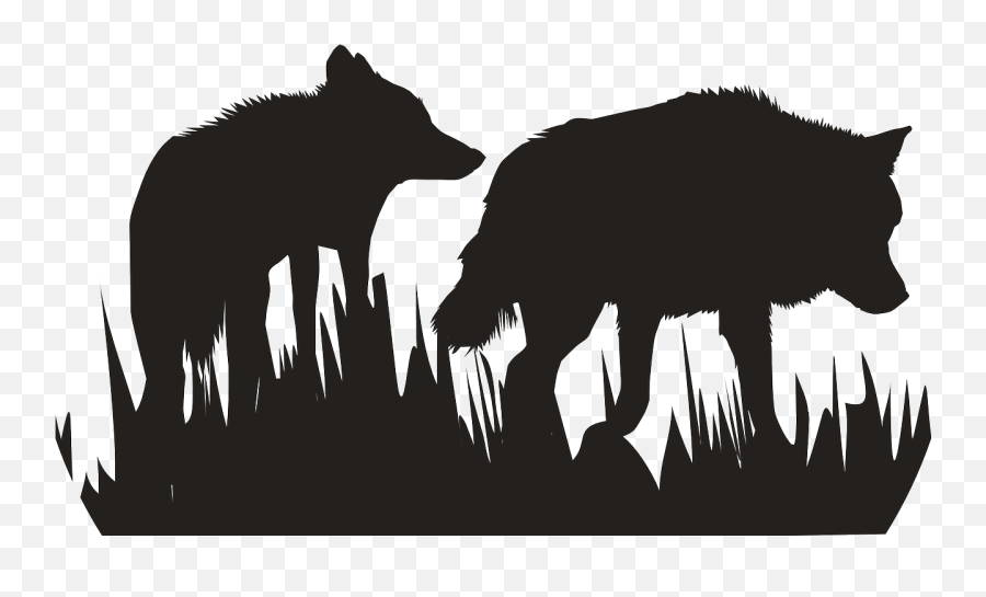 Wolves Dogs Silhouettes Mammals Animals - Call Of The Wild Clipart Emoji,Wolf Howling Emoji