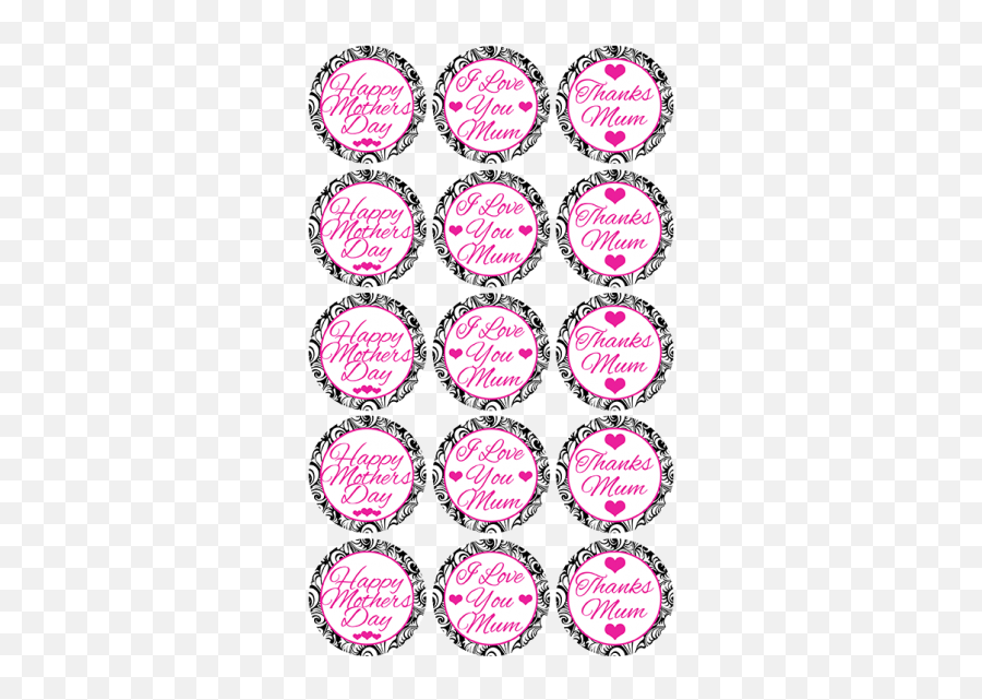 Motheru0027s Day 15x 2u2033 Or 30x 15u2033 Cupcakes - Mothers Day Cake Toppers Emoji,Mother's Day Emoji