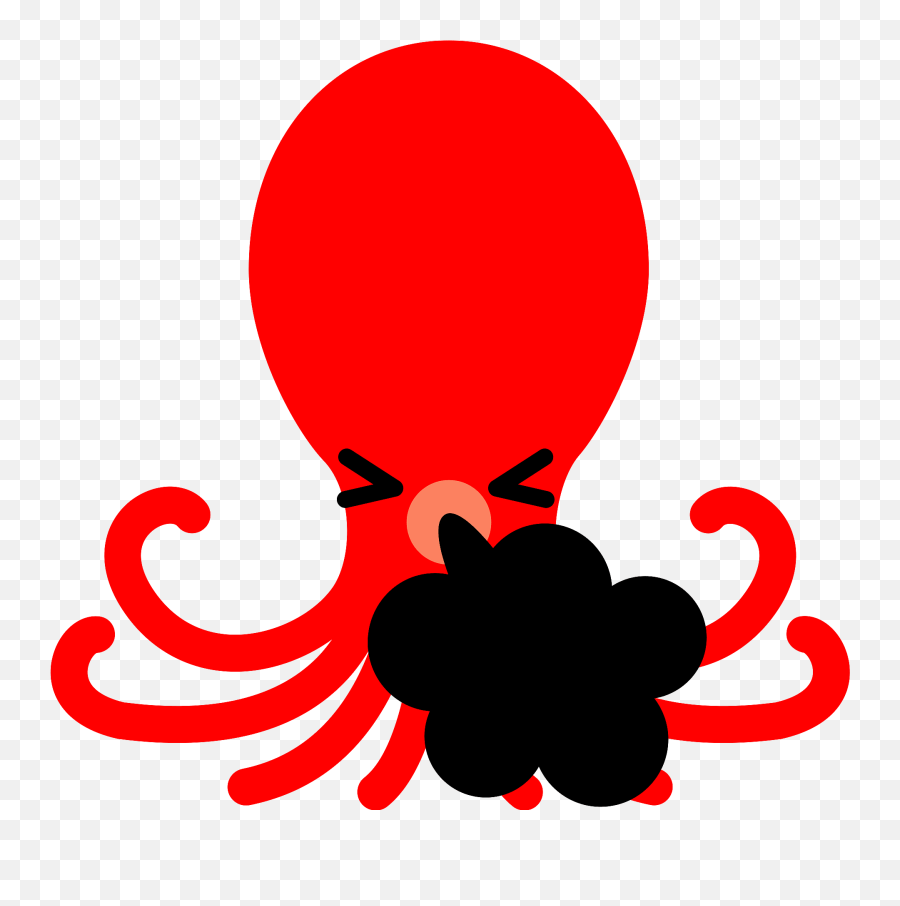 Red Octopus Squirting Ink Clipart Free Download Transparent - Octopus Squirt Ink Clipart Emoji,Squirt Emoji