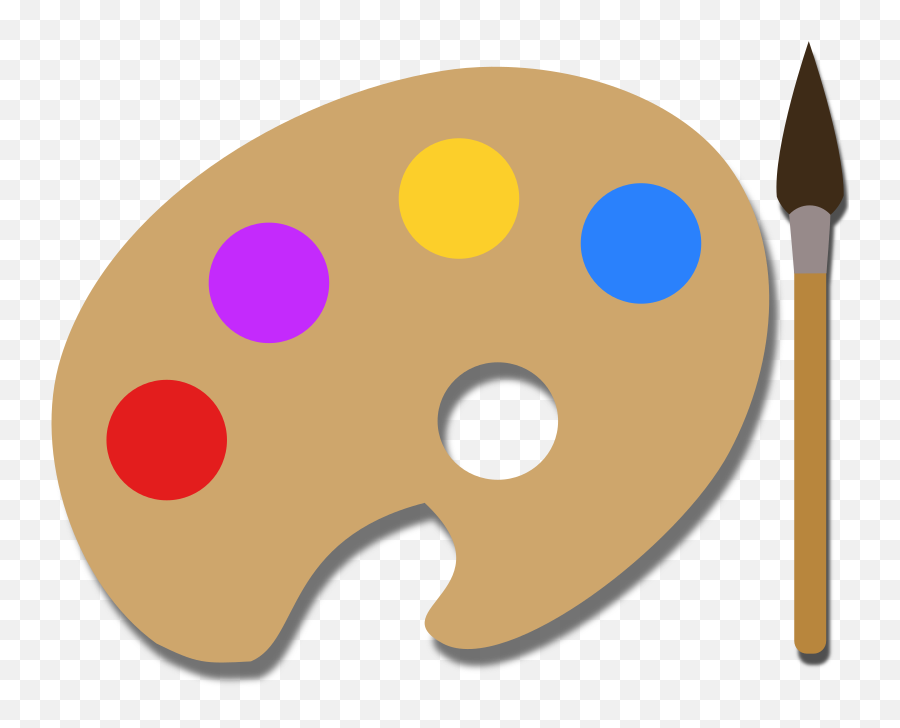 Paint Brush Cartoon Clipart - Paint Palette And Brush Clipart Emoji,Art Palette Emoji