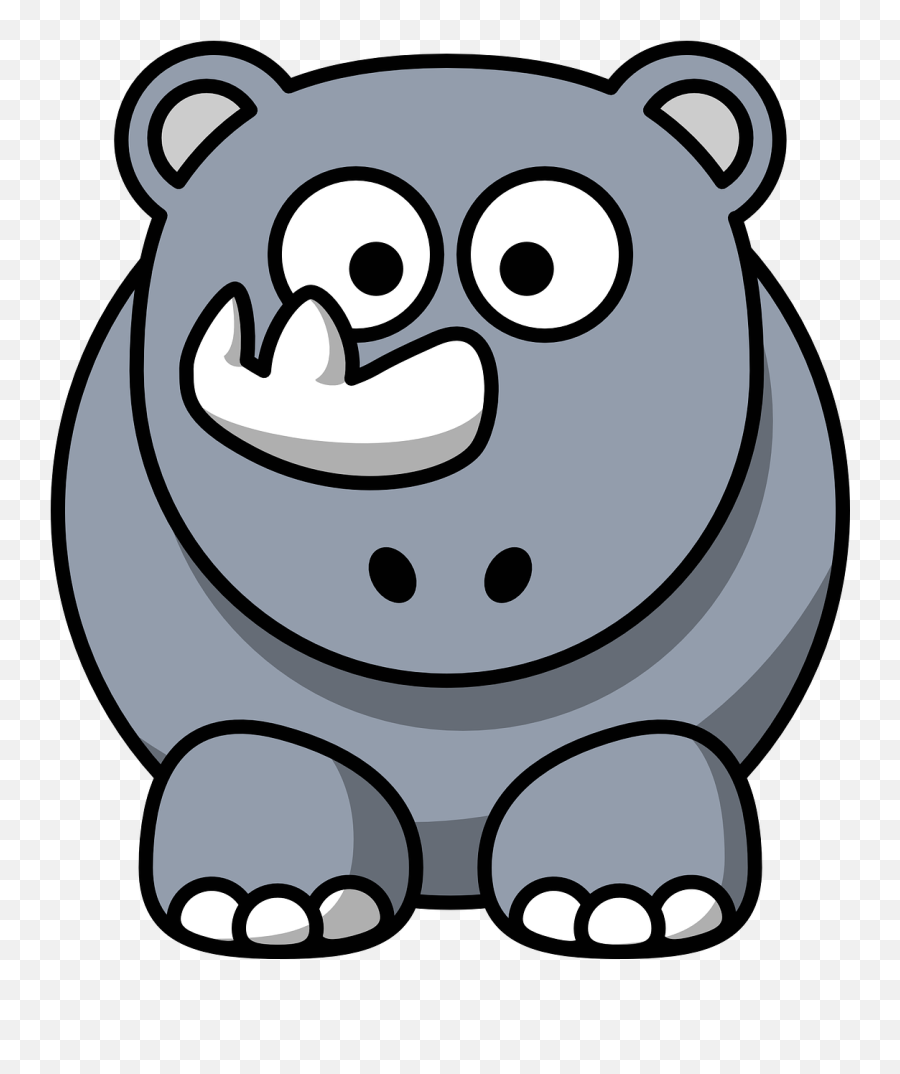 Rhinoceros Baby Face Funny Wild - Clipart Hippo Emoji,Side Eye Emoji Japanese