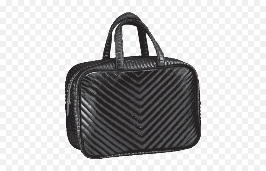 Black Chevron Large Cosmetic Bag - Large Black Cosmetics Bag Emoji,Briefcase Emoji
